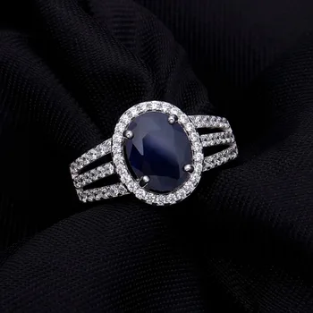 GEM de BALET 6.06 ct Oval Albastru Natural Sapphire Set Bijuterii Pentru Femei, Cadouri Argint 925 Cercei Set Inel de Piatră prețioasă de Bijuterii