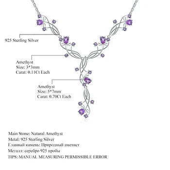 Gem de Balet 6.39 Ct Femei Naturale Ametist Piatră prețioasă Coliere Argint 925 Romantic Violet Colier de Bijuterii Fine