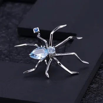 GEM de BALET 8.83 Ct Naturale Sky Blue Topaz Cercei pietre semipretioase Inel Seturi Argint 925 Spider Set de Bijuterii Pentru Femei Kit