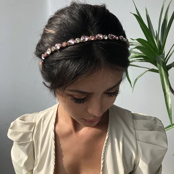 Gem de Cristal Hairband sau Femei Accesorii de Par Benzi de Apă în Formă Stras Bentita pentru Fete 2020 Nou Ramele Benzile de Păr