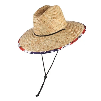GEMVIE Margine Largă Pavilion Salvamar Paie Pălărie Safari Pentru Barbati Femei Vara Pălărie de Soare cu Chin Cord