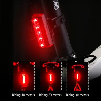 GENIU Coada de Lumină Pentru Lumină Bicicleta Bicicleta Lanterna Cu 5 Moduri de LED-uri USB Reîncărcabilă Ciclism Stop Bicicleta Spate Lumini