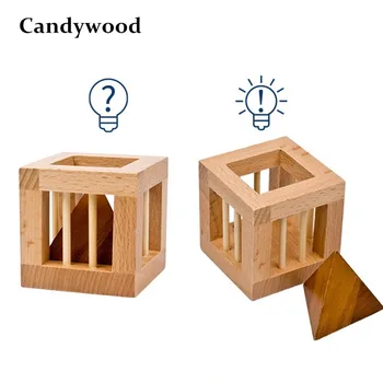 Geniu Jucărie Poți lua triunghi afară? Lemn de fag de blocare puzzle-uri jucarii din lemn jucarii educative pentru copii pentru adulti imagina în curs de dezvoltare