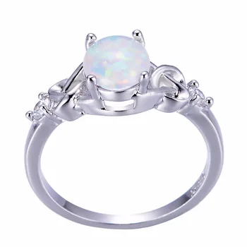 Geometrice de Lux AAA Cristal Inele de Nunta 925 Sterling-Silver Alb Opal Femei Bowknot Inele anillos