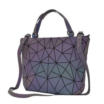 Geometrice diamant geanta de umar, pentru femei sac de pliere, luminos sac găleată, multifunctional magic color portabil cu diagonala sac