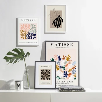 Geometrie Abstractă Curba Poster Matisse Panza Pictura Stil plin de culoare, Postere si Printuri de Arta de Perete pentru Camera de zi Decor Acasă