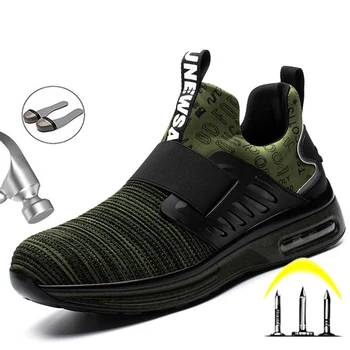 Ghete Barbati Pantofi de protecție bombeu metalic Pantofi de Lucru Reflectorizante de Lucru Pantofi Cizme de protecție Puncție-Dovada Cizme Barbati Adidasi