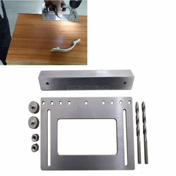 Ghid de gaurit Maneca Cabinet Hardware Jig Cabinet Mânere Trage de Sertar din Lemn de Foraj Dowelling Gaura Reglabil instrument de instalare