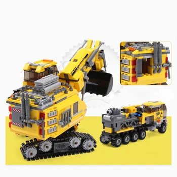 Gigantul Excavator Inginerie Urbană Vehicul Jucărie Cărămizi, Blocuri City Camion De Învățământ Jucării Pentru Copii Băieți Cadou