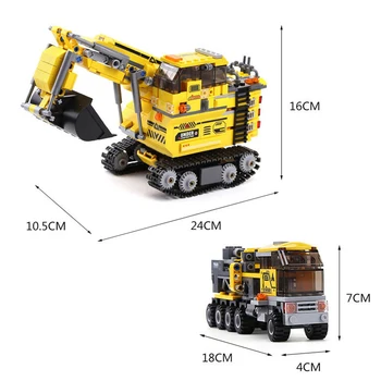 Gigantul Excavator Inginerie Urbană Vehicul Jucărie Cărămizi, Blocuri City Camion De Învățământ Jucării Pentru Copii Băieți Cadou