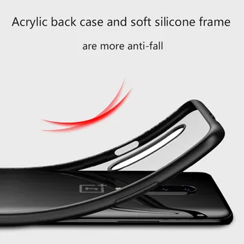 GKK Caz pentru OnePlus 7 7t 8 Pro Caz Anti-knock Transparent din Acril Armat Colț Moale cu capac de Silicon pentru OnePlus 7 7t 8 Pro