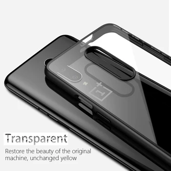 GKK Caz pentru OnePlus 7 7t 8 Pro Caz Anti-knock Transparent din Acril Armat Colț Moale cu capac de Silicon pentru OnePlus 7 7t 8 Pro