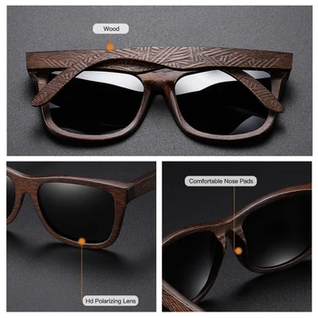 GM Naturale Polarizat ochelari de Soare din Lemn Bărbați Bambus ochelari de Soare pentru Femei Brand Designer de Lemn Originale Ochelari Oculos de sol S3833