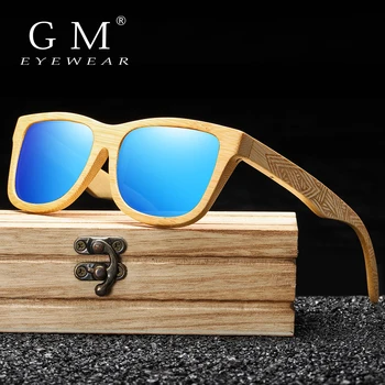 GM Nou Design de Brand Naturale, lucrat Manual din Lemn de Bambus Ochelari de Lux ochelari de Soare Polarizat de Lemn Oculos de sol masculino