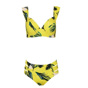 GNIM Bikini Costume de baie Femei Împinge Până În 2020 Sexy Retro Print Costum de Baie Femei Doua Piese Halter Brazilian costum de Baie Biquini Set Nou