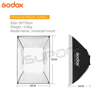 Godox 2x E250 Studio, Accesorii Foto Flash Lighting Kit Cu Godox LA-16 Declanșa + 2x Softbox 50x70cm + 2x stand lumina