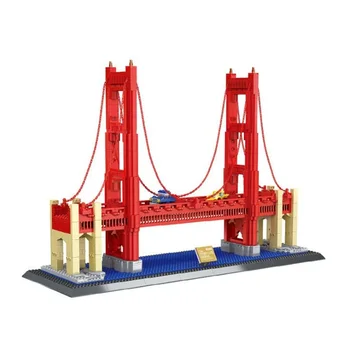 Golden Gate Bridge Model Blocurile de Învățământ Cărămizi copii jucării de Crăciun cadouri de ziua de nastere