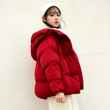 GOOHOJIO 2020 Design Nou Haina de Iarna pentru Femei cu Jacheta Izolate Taie Lungime Talie, cu Buzunare Casual Jacheta Stand Guler cu Glugă
