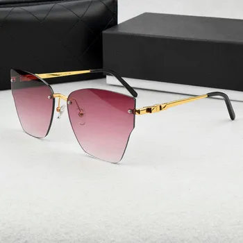 Gradient fără ramă de ochelari de Soare pentru femei 2020 nou Roșu de Vară Ochelari de Moda de Brand de Lux ochelari de Soare de Designer Pentru Femei UV400 CH8563