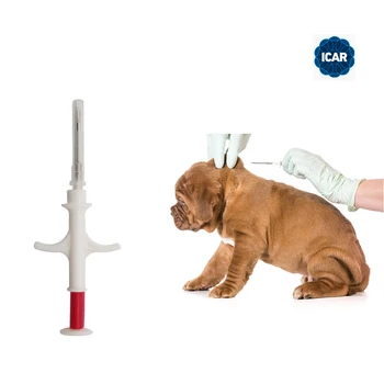 Gratuit de transport maritim 1.4x8mm/2*12mm Bioglass tag FDX-B câine chip de Animale implant ISO RFID microcip injector veterinar seringă de companie transponder