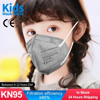 Gri Mascarillas Copii FFP2 masti faciale KN95 mască cu filtru 5 straturi Mască cu Măști Reutilizabile Mască de Protecție, masca tapabocas
