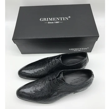 GRIMENTIN italiană rochie pantofi pentru bărbați dantelă neagră până birou de afaceri de nunta designer de moda de sex masculin barbati din piele pantofi