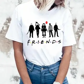 Groază de Prieteni Pennywise Michael Myers Jason Voorhees Halloween Cadou Tricou Bumbac imprimate T-shirt
