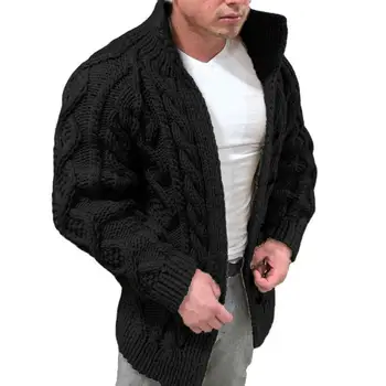 Gros de iarna pentru Bărbați Pulover Tricotate Haina cu Maneci Lungi Cardigan Fleece Full Zip de sex Masculin de Cauzalitate Plus Dimensiunea Îmbrăcăminte pentru Toamnă