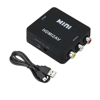 Grwibeou HDMI LA AV Scala Adaptor HD Video Converter Box HDMI la RCA AV/CVSB L/R Video 1080P HDMI2AV Adaptor Suport NTSC PAL