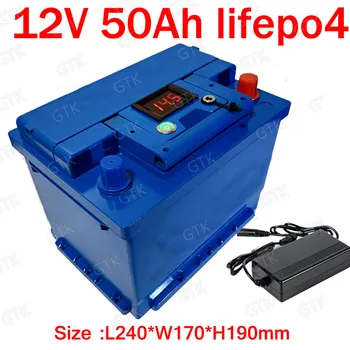 GTK litiu 12V 50AH lifepo4 baterie BMS 4S 12.8 V baterie Deep cycle 26650 pentru cart de golf RV vorbitor remorcă de călătorie +5A Încărcător