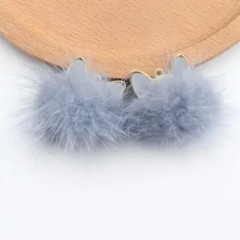 GUFEATHER M567,Cat pandantiv,accesorii bijuterii,blana naturala de nurca,fluffy ball,hand made,diy cercei pandantiv,bijuterii,10buc/lot