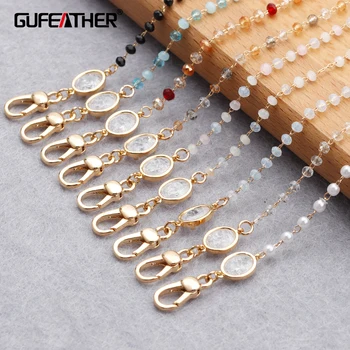 GUFEATHER M832,accesorii bijuterii,ochelari curea lanț,placat cu aur de 18k,cu 0,3 microni,lanț de moda,realizate manual,masca lanț,75cm/buc