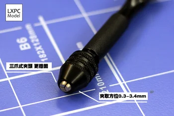Gundam militar model de instrument de Consolidare instrument de foraj din oțel inoxidabil Negru precizie burghiu de mână Trimite 10 burghie