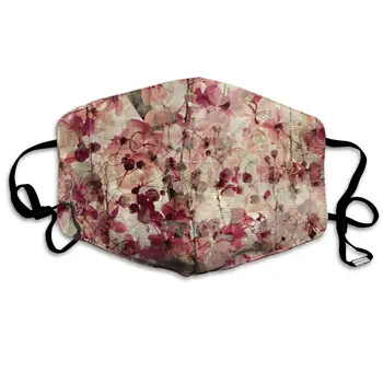 Gura Masca Retro Flori de Cires Print Floral Măști - Respirabil Reglabil Windproof Gura-Mufla, Camping Running pentru Femei