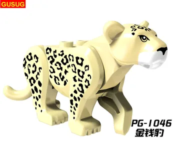 GUSUG 20BUC PG1045-PG1048 Junglă Aventura Seria Panther Black Leopard, Tigru Alb Tigru Blocuri DIY Cadou Jucarii pentru Copii