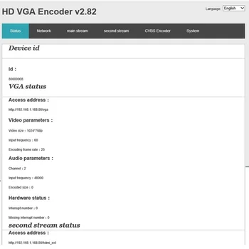 H. 264, VGA IPTV Encoder VGA VIDEO ENCODER Suport RTMP și Onvif