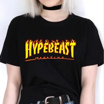 HAHAYULE-JBH Flacără Graphic Tee 2019 noua Moda de Vara din Bumbac tricou Casual 90 de Moda Funny T-Shirt Mâneci Scurte Rece
