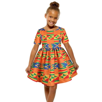 Haine africane 2020 Moda Copii Dashiki Imprimare 125-150CM Copil Fata Rochie de Ankara Stil Printesa cu Fermoar Africane Rochii pentru Femei