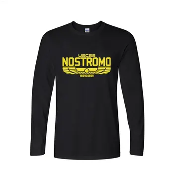 Haine Casual Nostromo Imprimate T-Shirt Bumbac Străin Weyland Yutani Barbati Maneca Lunga Tee Topuri