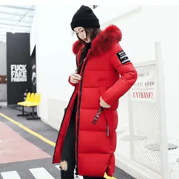 Haine de iarnă de sex feminin parka femeie 2021 moda guler de blană cald bumbac subțire haine lungi femei jachete de iarnă dropshipping