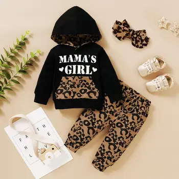 Haine Noi De Moda Pentru Copii Pentru Copii Toddler Băieți Fete Leopard Print Costum Hanorac+Pantaloni+Bentita Haine Copii Ceremonia De Petrecere, Seturi De