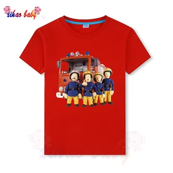 Haine pentru copii Pompier Design Copii Tricou Baieti/Fete Maneci Scurte Topuri pentru Copii Amuzant Tricou baieti tee baieti tricou