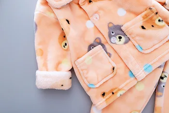 Haine Pentru Copii Seturi Pentru Nou-Născuți Desene Animate Casual Gros Pijama Calde Costum De Toamna Iarna Pentru Copii Fete Băieți Acasă Service Utilaje De Îmbrăcăminte