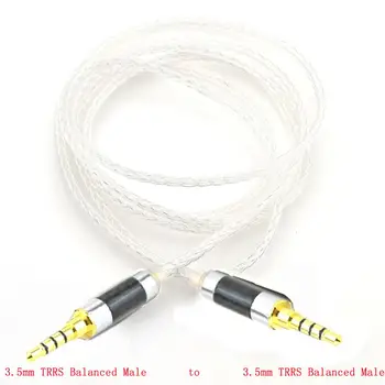 Haldane 3.5 mm 4pin TRRS Echilibrat de sex Masculin la 3.5 mm TRRS Echilibrat de sex Masculin Hi-End Audio Adapter 7N Argint Placat cu Cablu