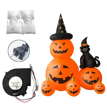 Halloween Craciun Gonflabil de Lumină LED Pălărie Vrăjitoare Dovleac Pisica Neagra Decor în aer liber, Grădină, Curte Arunce în aer Recuzită Jucarii