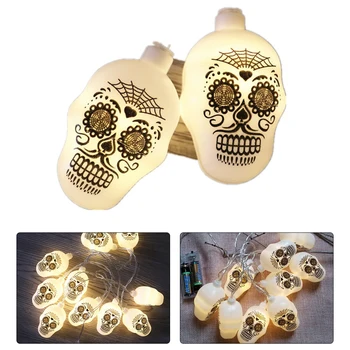 Halloween Craniu Șir Decorative de Lumină Lumina de Noapte DIY Agățat Lampă De Grădină Acasă OutdoorParty Consumabile 1.5/3 Metri