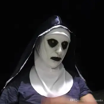 Halloween Călugăriță Masca Horror Măști de Latex Cosplay Mascarillas Valak Fata Baluri Cu Caciulita en-Gros Și dropshipping