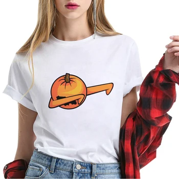 Halloween Dovleac Spoof Print T Camasa Vintage Gotice sex Feminin Topuri pentru Femei de Moda T-shirt 2019 Tricou Alb