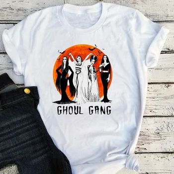 Halloween echipa cămașă de groază echipa tricou apus de halloween tee streetwear plus dimensiune 90 topuri de ziua recunostintei gotic imprima o-gât