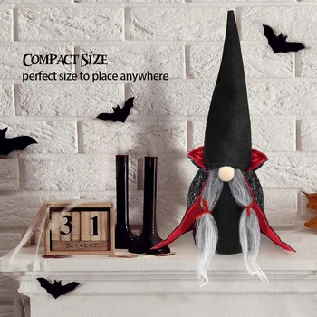 Halloween Gnomi De Pluș Decor,Vrăjitoare Negru Mantie Palarie Halloween Decoratiuni De Masă Cadouri